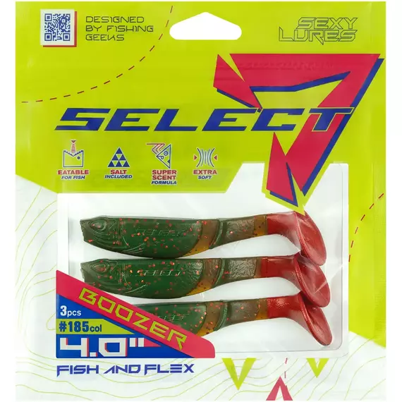 Силікон Select Boozer 4" #185 FE (3 шт / уп), фото , изображение 2